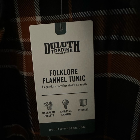 Duluth Trading Co Women's Folklore Flannel Tunic Size L NWT - Picture 6 of 9